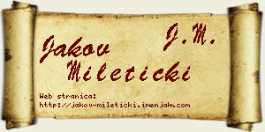 Jakov Mileticki vizit kartica